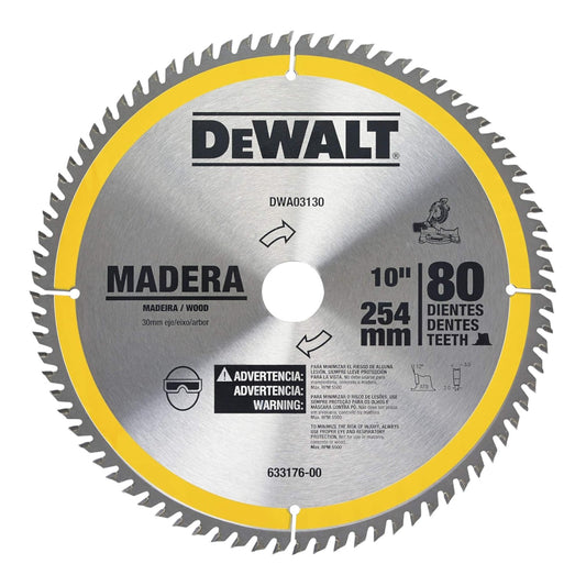 Disco para madera 10" 80T