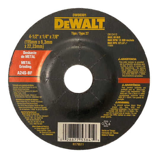 Disco abrasivo para metal 4 1/2" grosor 1/4"